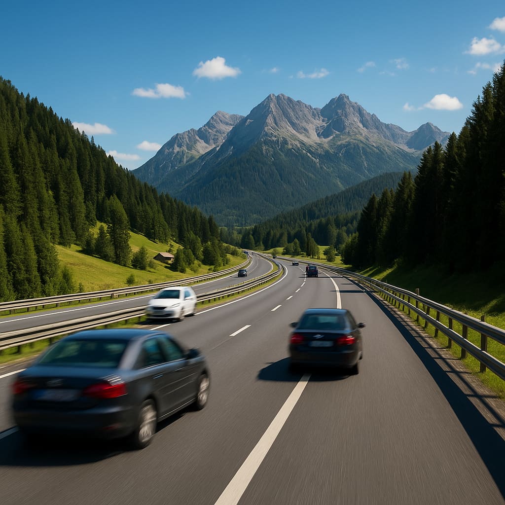 Österreichische Autobahn in alpiner Umgebung